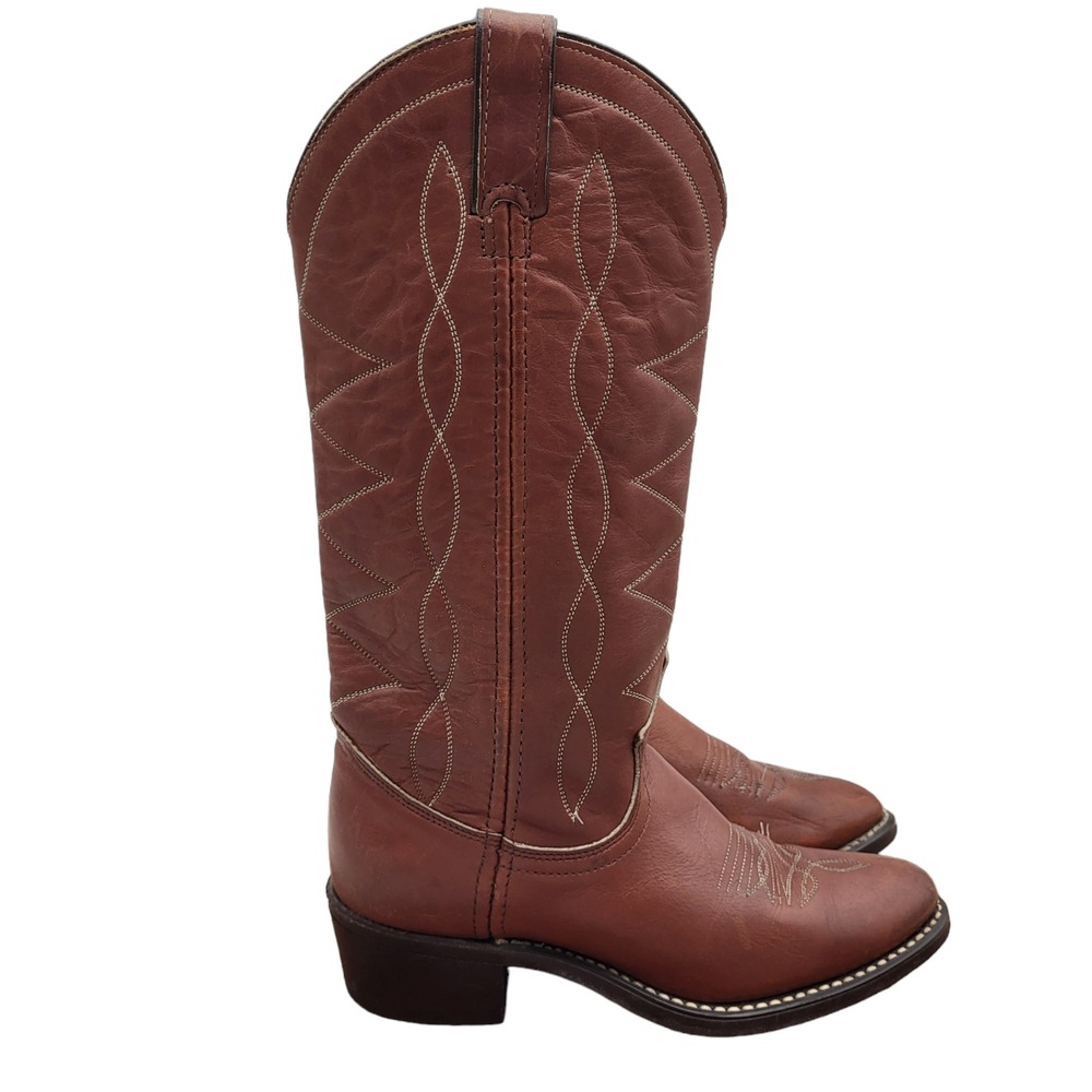Vintage Acme Western Boots Womens Size 5.5 M Brown‎ Leather Cowgirl Botas